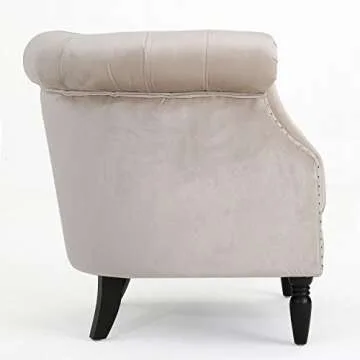 Christopher Knight Home Akira Arm Chair Velvet Club Chair, Champagne 29.6D x 33W x 30.25H in