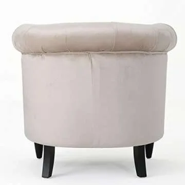 Christopher Knight Home Akira Arm Chair Velvet Club Chair, Champagne 29.6D x 33W x 30.25H in