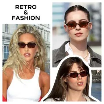 mosanana Retro 90s Rectangle Sunglasses - Stylish UV Protection