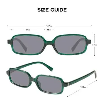 mosanana Retro 90s Rectangle Sunglasses - Stylish UV Protection