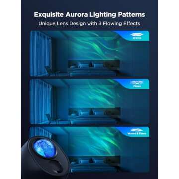 Govee Star Light Projector with 3 Aurora Flowing Effects, Star Projector Works with Matter, Alexa and Google Assistant, 16 Million Colors, 52 Scene Modes, Star Night Light Projector, Without Plug