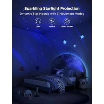 Govee Star Light Projector with 3 Aurora Flowing Effects, Star Projector Works with Matter, Alexa and Google Assistant, 16 Million Colors, 52 Scene Modes, Star Night Light Projector, Without Plug