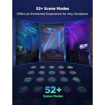 Govee Star Light Projector with 3 Aurora Flowing Effects, Star Projector Works with Matter, Alexa and Google Assistant, 16 Million Colors, 52 Scene Modes, Star Night Light Projector, Without Plug