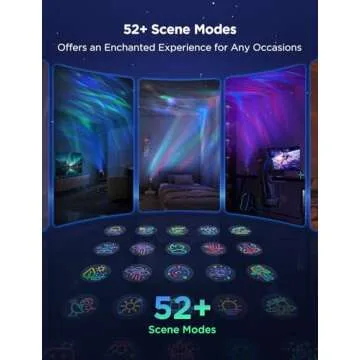 Govee Star Light Projector with 3 Aurora Flowing Effects, Star Projector Works with Matter, Alexa and Google Assistant, 16 Million Colors, 52 Scene Modes, Star Night Light Projector, Without Plug