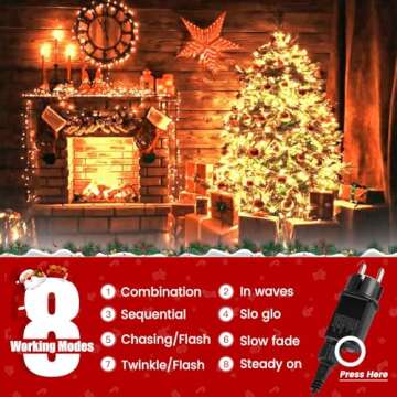 Ultra Bright Areker 82ft 1000LED Christmas Lights