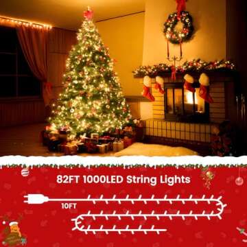 Ultra Bright Areker 82ft 1000LED Christmas Lights