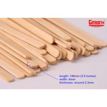 Gmark 5.5" Premium Wood Stir Sticks - 100 Pack