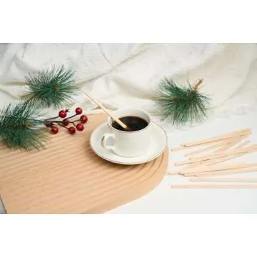 Gmark 5.5" Premium Wood Stir Sticks - 100 Pack