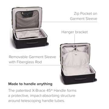 TUMI Short Trip Expandable 4-Wheeled Packing Case - Carry-On Suitcase with Combination Lock & Removable Garment Sleeve - Black/Gold