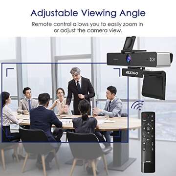Zoom Certified, NexiGo N950P 4K Zoomable Webcam with Remote Control, Sony_Starvis Sensor, 5X Digital Zoom, Pro Web Camera with Dual Stereo Mics, for Zoom Skype Teams Twitch