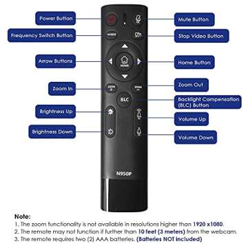 Zoom Certified, NexiGo N950P 4K Zoomable Webcam with Remote Control, Sony_Starvis Sensor, 5X Digital Zoom, Pro Web Camera with Dual Stereo Mics, for Zoom Skype Teams Twitch