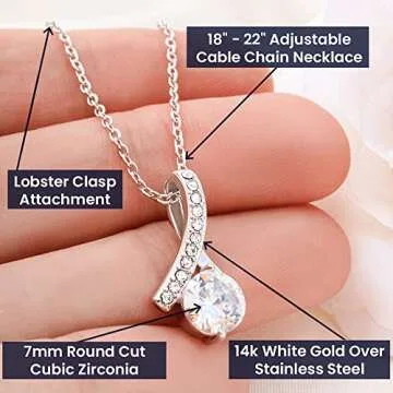 FG Family Gift Mall 21st Birthday Gifts For Her, 21 Year Old Female Birthday Card Necklace Gift Ideas, Happy Bday For Women Turning Finally 21, Stainless Steel, Cubic Zirconia