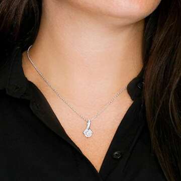 FG Family Gift Mall 21st Birthday Gifts For Her, 21 Year Old Female Birthday Card Necklace Gift Ideas, Happy Bday For Women Turning Finally 21, Stainless Steel, Cubic Zirconia