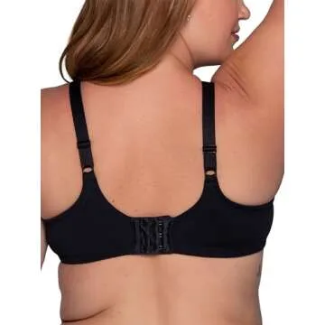 Vanity Fair Womens Full Figure Beauty Back Smoothing Bra, 4-way Stretch Fabric, Lightly Lined Cups Up To H Bra, Underwire - Black, 42B US
