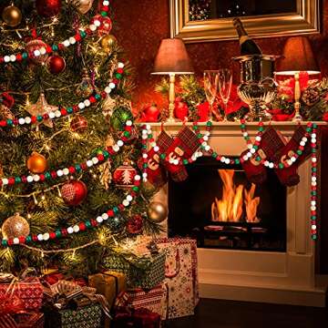 GRACCEE 200pcs Christmas Wooden Beads for DIY Crafts