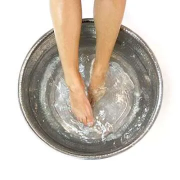 Noel Asmar Hammered Stainless Steel Pedicure Bowl, Hand Finished, Durable and Lightweight (Stainless Steel)