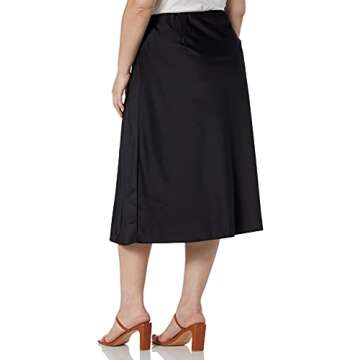 The Drop Women's Maya Silky Slip Skirt Skirt, Black, L