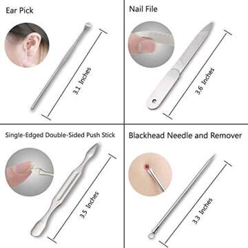 Manicure Set, MUIIGOOD 19 pcs Pedicure Kit Nail Clippers Tool Nail Care Professional Travel Grooming Kit Tools Gift Stainless Steel with PU Leather case for Women Men Friends Parents