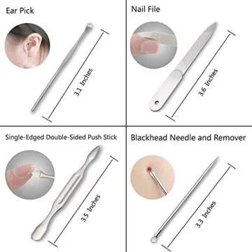 Manicure Set, MUIIGOOD 19 pcs Pedicure Kit Nail Clippers Tool Nail Care Professional Travel Grooming Kit Tools Gift Stainless Steel with PU Leather case for Women Men Friends Parents