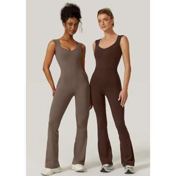 QINSEN Women's Sweetheart Neck Sleeveless Tank Jumpsuit Long Pants Flared Romper Khakis S