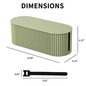 FABROK Cable Management Box, Cord Organizer Box with 10 Cable Ties, Power Strip Storage to Hide Char...