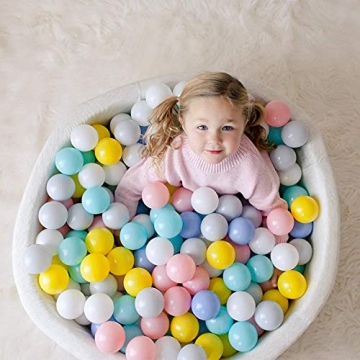 Wonder Space Deluxe Kids Round Ball Pit, Premium Handmade Kiddie Balls Pool, Soft Indoor Outdoor Nursery Baby Playpen, Ideal Gift Play Toy for Children Toddler Infant Boys and Girls (Off-White)