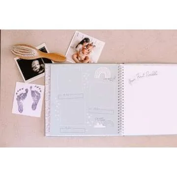 Lucy Darling Baby Memory Book, Luxury Baby First Year Book & Photo Album for Baby Boy/Girl, Keepsake...