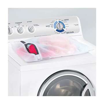 mDesign Large Laundry Mesh Wash Bag - Durable & Travel Ready