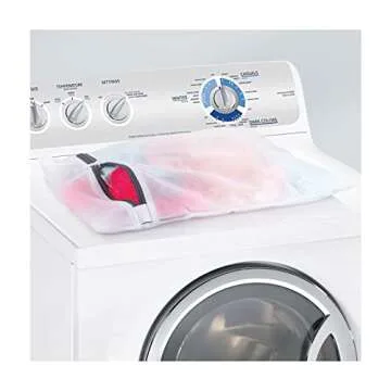 mDesign Large Laundry Mesh Wash Bag - Durable & Travel Ready