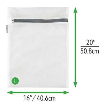 mDesign Large Laundry Mesh Wash Bag - Durable & Travel Ready