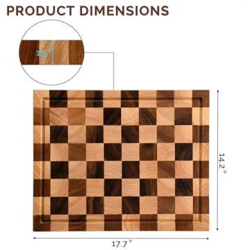 CASANIER Acacia Wood Cutting Board with Scrapers -1.5” Thick Extra Large Butcher Block, Reversible Chopping Board with Juice Groove & Handle Serving Tray for Charcuterie, Gift for Housewarming -18”x14