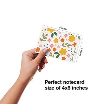 Dessie 100 Unique Thank You Cards Bulk - Blank Note Cards with 100 Different, Colorful Designs, No repetition. Colorful Envelopes, Gold Seals and Sturdy Storage Box.