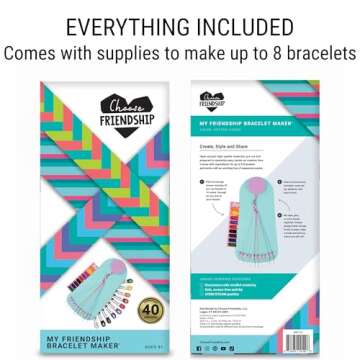 Choose Friendship, My Friendship Bracelet Maker®, an American Original | 20 Pre-cut Threads - Makes Up to 8 Bracelets | Craft Kit, Kids Jewelry-Making Kit, Gifts for Girls 8-12