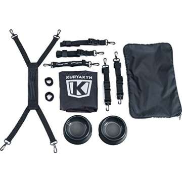 Kuryakyn 5288 Grand Pet Palace: Portable Weather Resistant Motorcycle Dog/Cat Carrier Crate for Luggage Rack or Passenger Seat with Sissy Bar Straps, Black 35 lbs Capacity