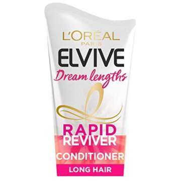 L'Oreal Paris Elvive Dream Lengths Rapid Reviver Power Conditioner, Nourishing & Strengthening Treatment, Enriched with Castor Oil, For Long, Damaged Hair 180ml