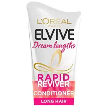 L'Oreal Paris Elvive Dream Lengths Rapid Reviver Power Conditioner, Nourishing & Strengthening Treatment, Enriched with Castor Oil, For Long, Damaged Hair 180ml