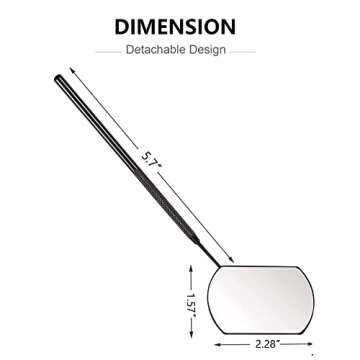 BUCICE Lash Mirror for Eyelash Extensions, Detachable Eyelash Mirror Stainless Steel Black Makeup Mi...