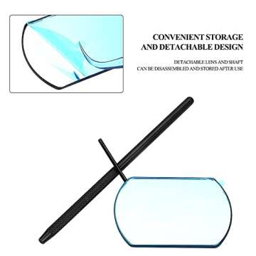 BUCICE Lash Mirror for Eyelash Extensions, Detachable Eyelash Mirror Stainless Steel Black Makeup Mirror Eyelash Extension Supplies