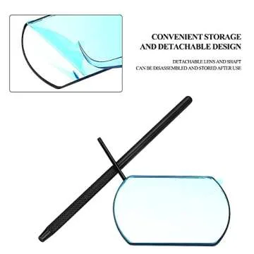 BUCICE Lash Mirror for Eyelash Extensions, Detachable Eyelash Mirror Stainless Steel Black Makeup Mirror Eyelash Extension Supplies