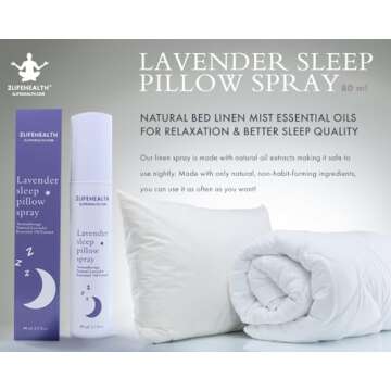 2 Life Health Lavender Pillow Spray - Sleep Spray for Pillows Provides Rest and Relaxation - Linen Spray for Bedding - Aromatherapy Room Spray Pillow Mist Sleep Spray - Deep Sleep Pillow Spray 80 ml