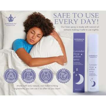 2 Life Health Lavender Pillow Spray - Sleep Spray for Pillows Provides Rest and Relaxation - Linen Spray for Bedding - Aromatherapy Room Spray Pillow Mist Sleep Spray - Deep Sleep Pillow Spray 80 ml