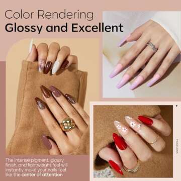 Modelones Dip Powder Nail Kit Starter, 20 Colors Nude Pink Purple Brown Red Dipping Powder Liquid Set Base&Top Activator for French Nail Art Salon DIY Kit