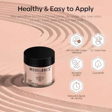 Modelones Dip Powder Nail Kit Starter, 20 Colors Nude Pink Purple Brown Red Dipping Powder Liquid Set Base&Top Activator for French Nail Art Salon DIY Kit