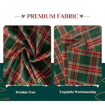 Softalker Christmas Checkered Tartan Rectangle Tablecloth - Green Buffalo Plaid Xmas Table Cloths, Stain Resistant Washable Table Cover for Dining/Parties/Holiday Decor, 52 x 70 Inch