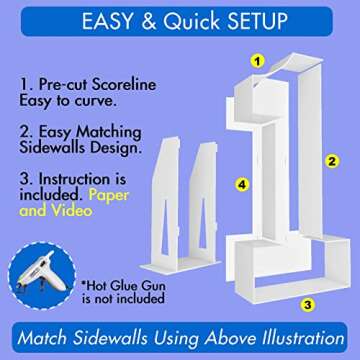 JoyBox Design 4ft Mosaic Balloon Frame Number 1 Light Up Marquee Pre-Cut Kit Number Cut-Out Extra Large Foam Board Backdrop Birthday Baby Party Anniversary…