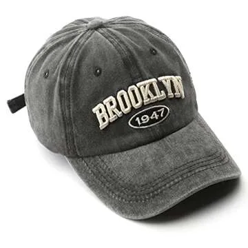 Brooklyn Cap Washed Vintage Baseball Cap Sun Hat for Men and Women Green