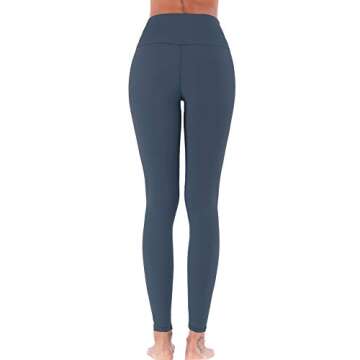 ECHOINE Womens Yoga Legging - Buttery Soft Tummy Control High Waist Workout Pants Sports Legging Tights Grey Blue