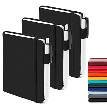 Feela 3 Pack Pocket Notebooks with Pens Compact Durable Stylish