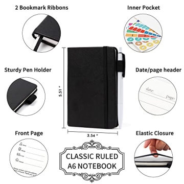 Feela 3 Pack Pocket Notebooks with Pens Compact Durable Stylish
