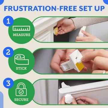 Eco Baby Magnetic Cabinet Locks for Babies - Magnetic Baby Proofing Cabinet Locks, Child Locks for Cabinets Drawers Doors for Back to School - Easy Installation No Tools Required (12 Pack and 2 Keys)